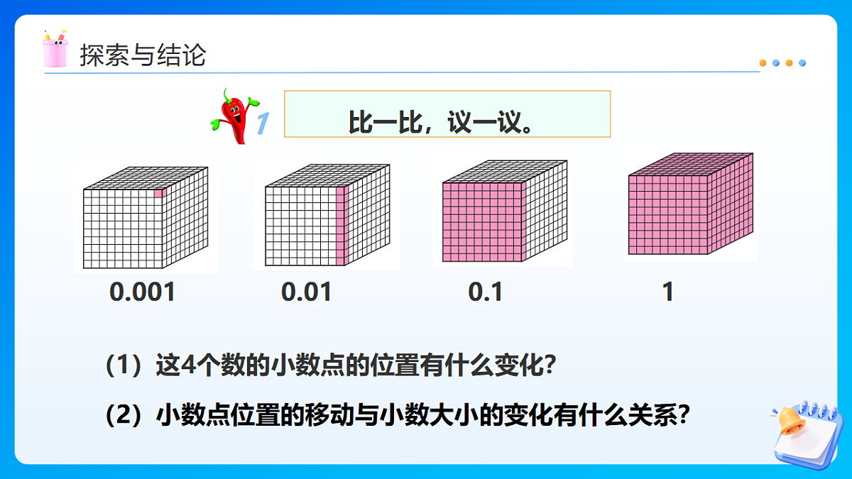 【任务型备课】西师大版四年级下册-5.3 小数点位置移动引起小数大小的变化（课件）第7页