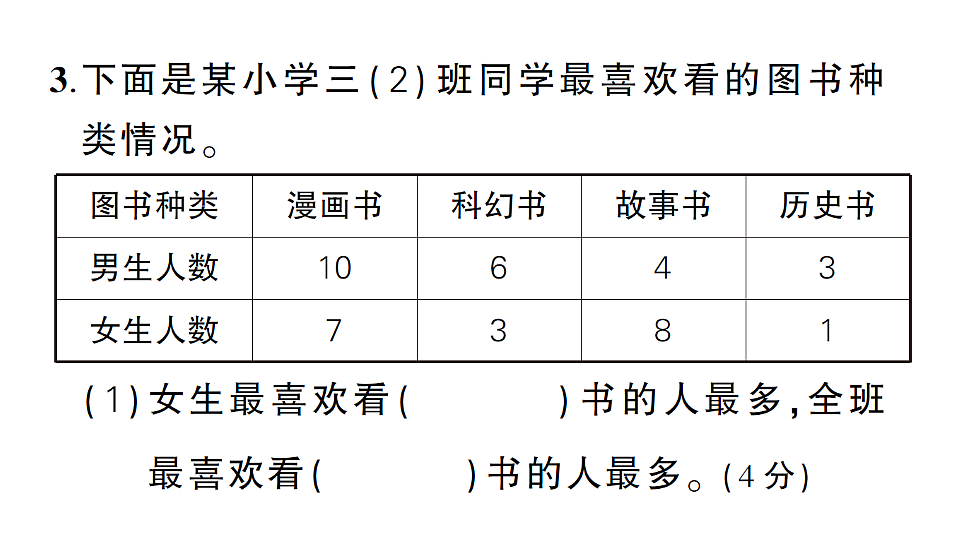 小学数学新人教版三年级下册期末第五单元综合训练作业课件（2026春）（放映显示答案）第7页