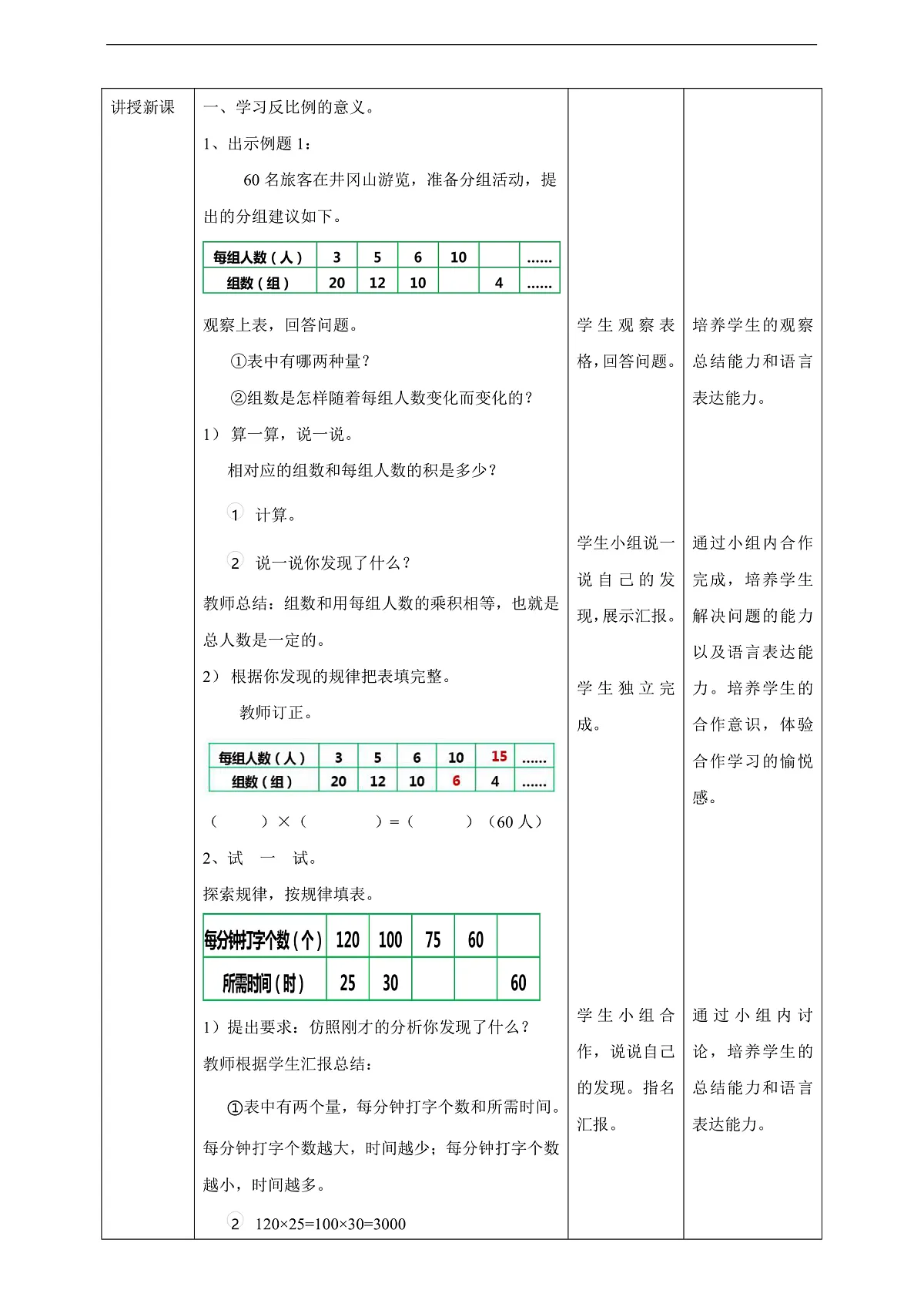 【任务型备课】西师大版六年级下册-3.5 反比例（教学设计）第2页