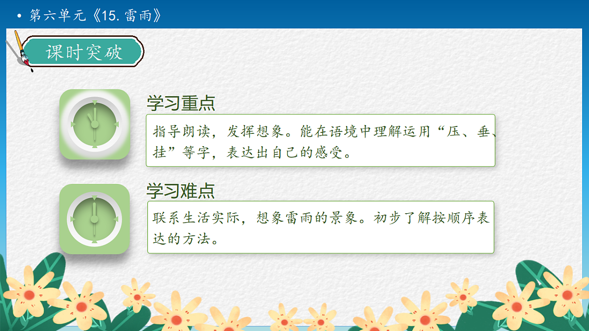 【任务型备课】统编版二年级语文下册-15. 雷雨 第2课时（课件）第5页