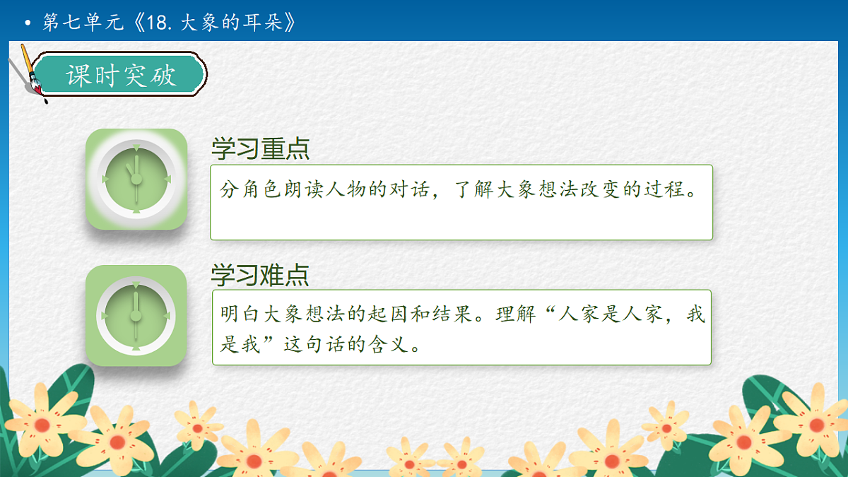 【任务型备课】统编版二年级语文下册-18. 大象的耳朵 第2课时（课件）第5页
