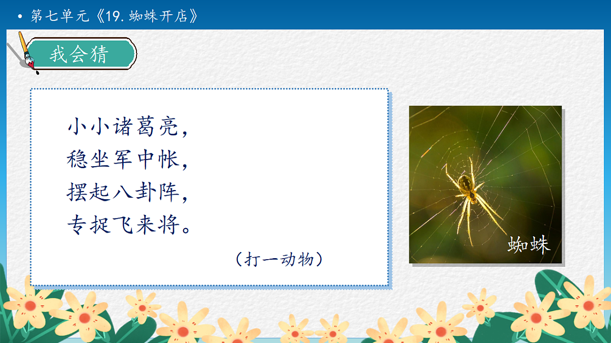 【任务型备课】统编版二年级语文下册-19. 蜘蛛开店 第1课时（课件）第8页