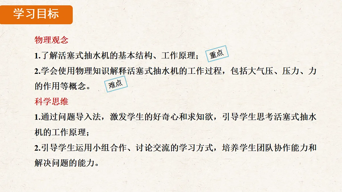 人教版八年级物理下册教学课件《9.4 跨学科实践：制作简易活塞式抽水机》第2页