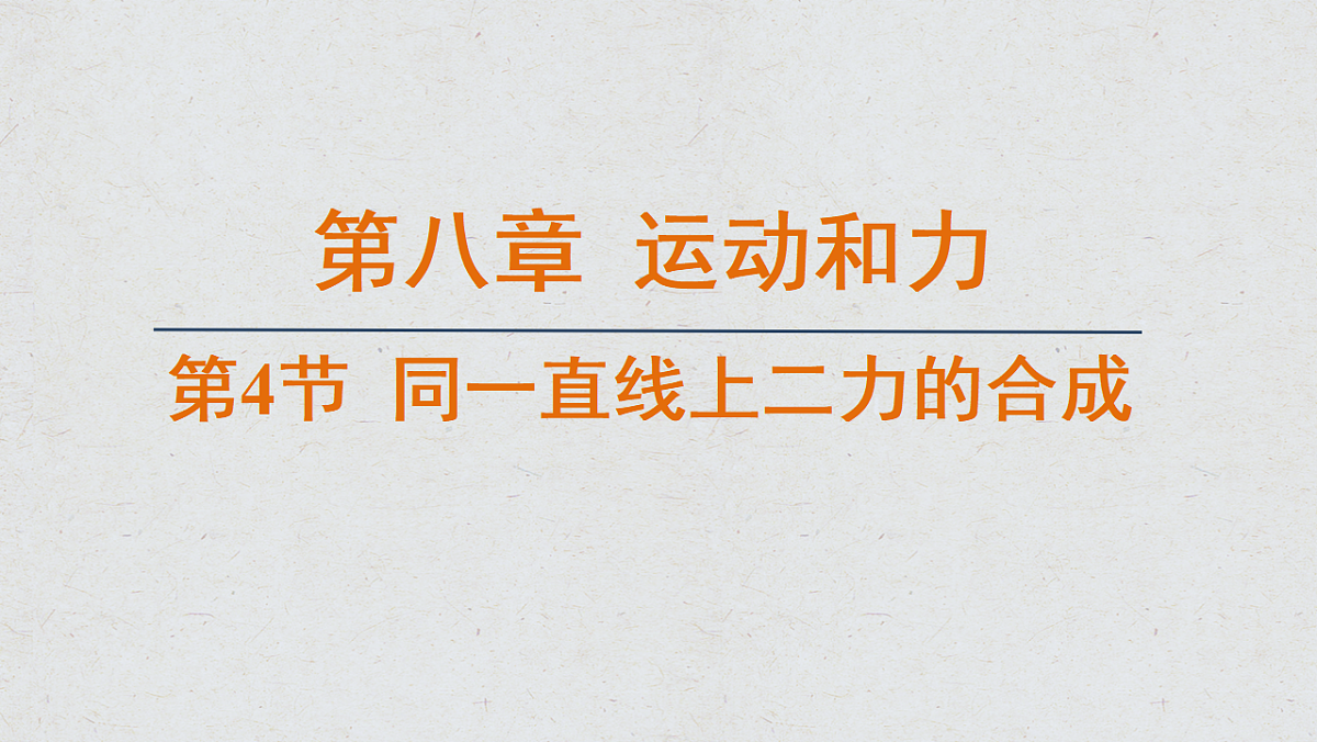 人教版八年级物理下册教学课件《8.4 同一直线上二力的合成》第1页