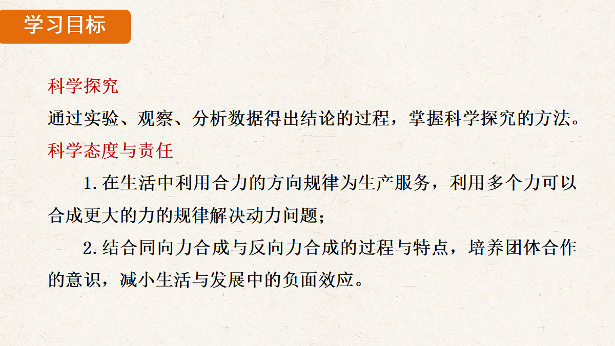 人教版八年级物理下册教学课件《8.4 同一直线上二力的合成》第3页