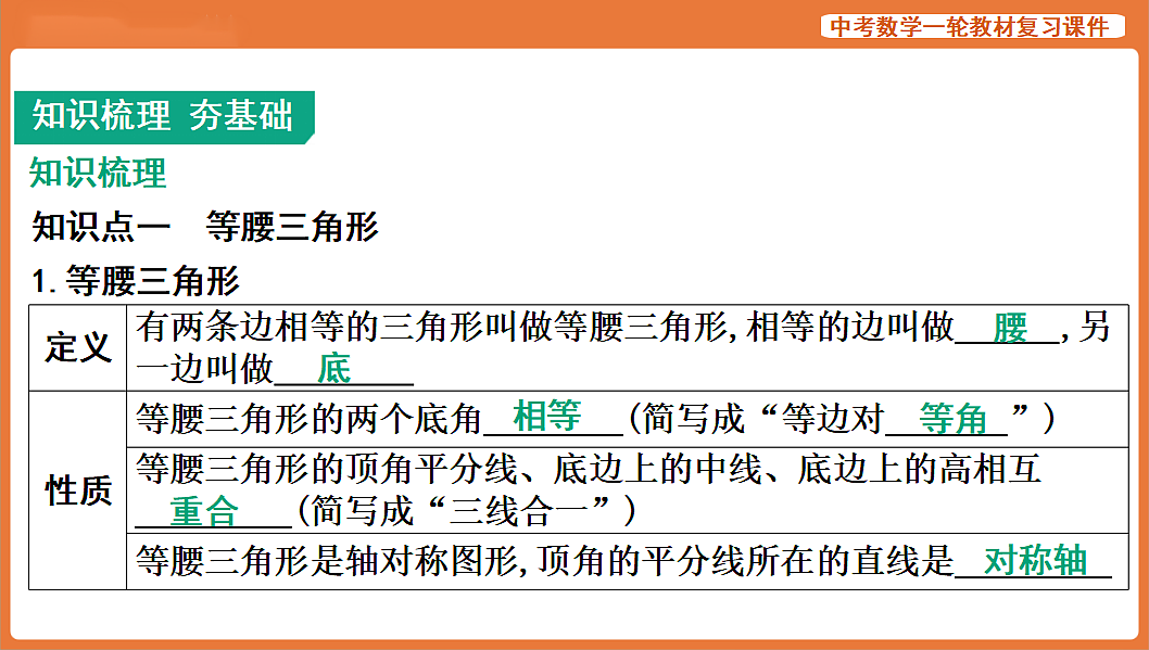 第17讲　等腰三角形、等边三角形、直角三角形-2026年中考数学复习课件第2页