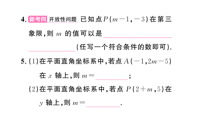 初中数学新华东师大版八年级下册16.2.1 平面直角坐标系课后作业课件（2026春）（放映显示答案）第5页