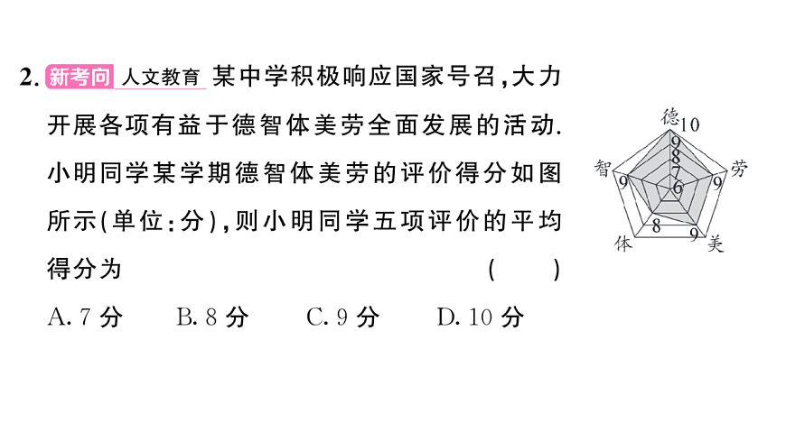 初中数学新华东师大版八年级下册19.1.1 平均数的意义课后作业课件（2026春）（放映显示答案）第3页