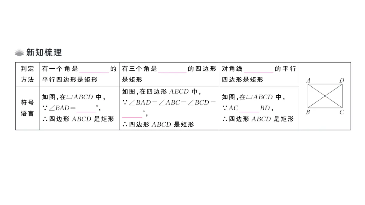 初中数学新华东师大版八年级下册18.1.2第1课时 矩形的判定课堂作业课件（2026春）（放映显示答案）第2页