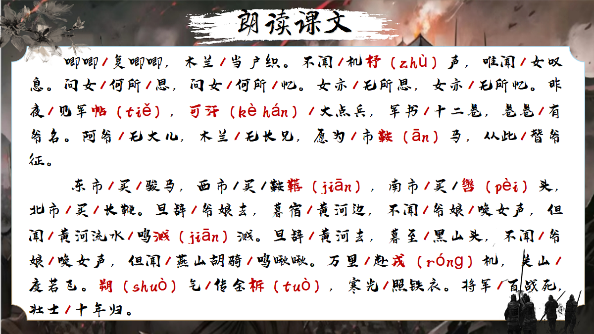 人教统编版初中语文七年级下册（2024）9 木兰诗 课件第8页