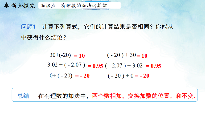1.5.2有理数的加法运算律-课件-数学冀教版（2024）七年级上册第5页