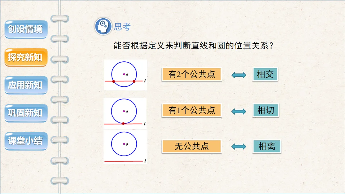 沪科版九年级数学下册教学课件《24.4 直线与圆的位置关系》第1课时第8页