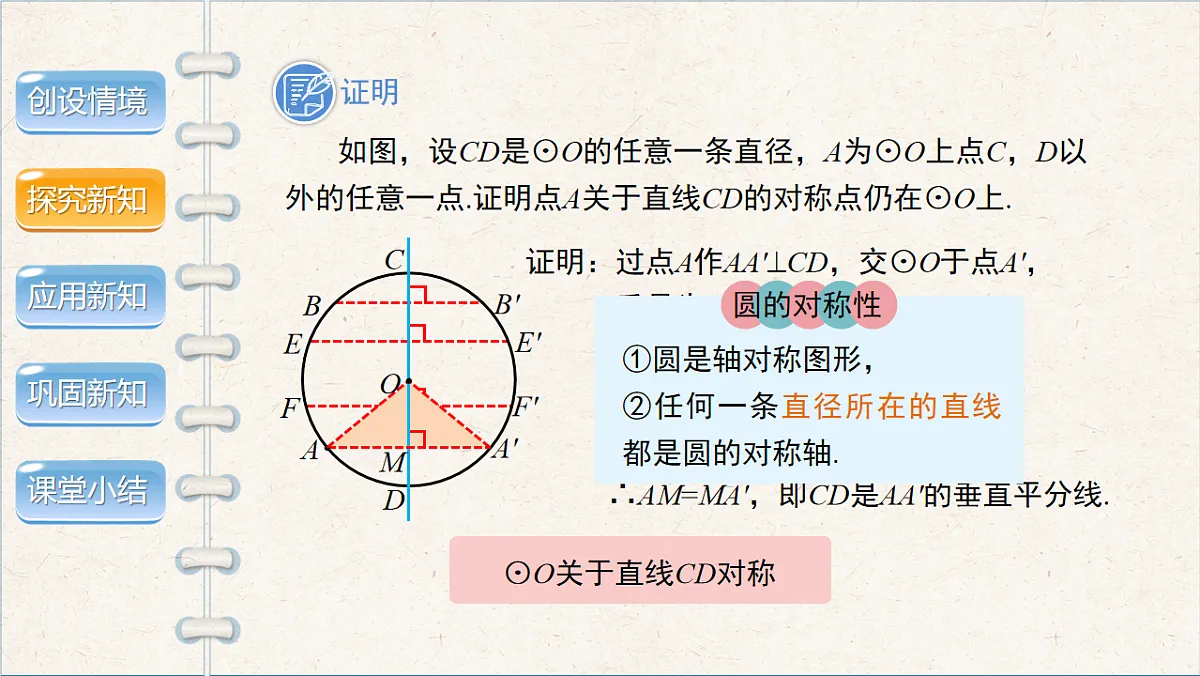 沪科版九年级数学下册教学课件《24.2 圆的基本性质》第2课时第5页