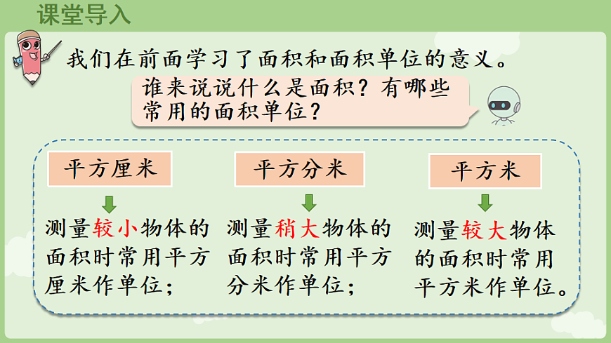 2026年人教版数学三年级下册 4.3  长方形和正方形的面积(课件)第4页