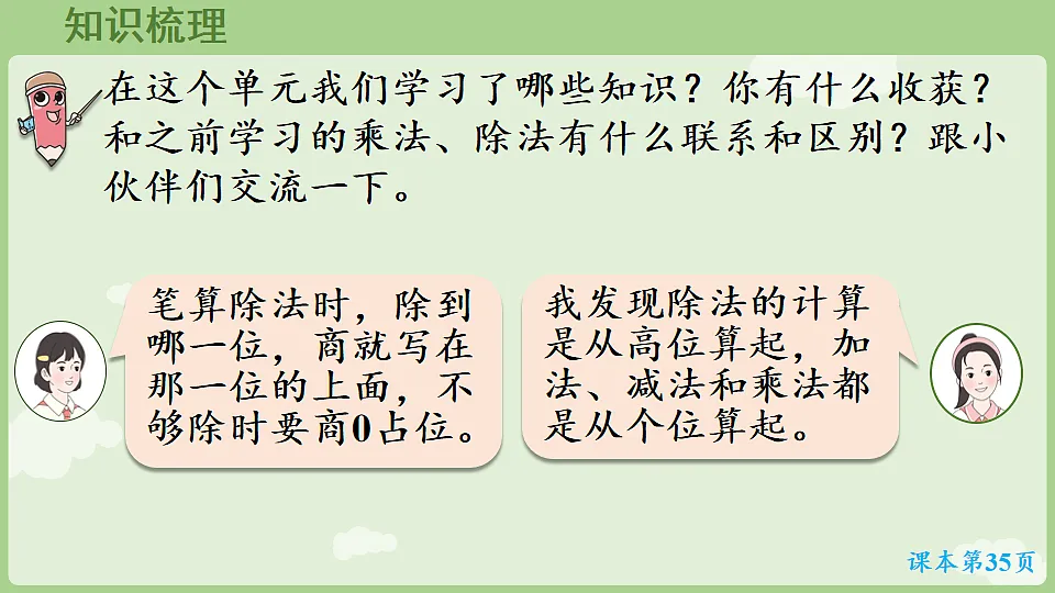 2026年人教版数学三年级下册 除数是一位数的除法 整理和复习（1）(课件)第5页