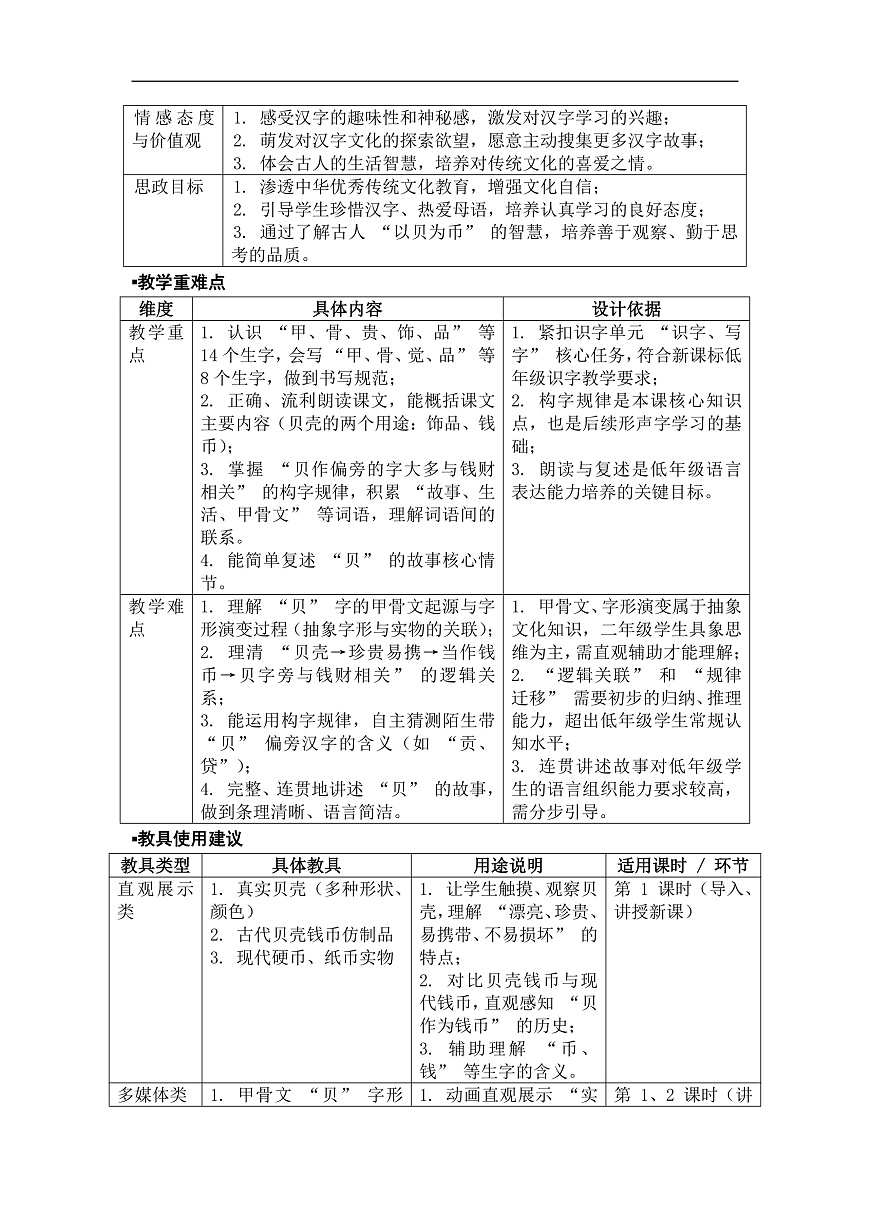 《“贝”的故事》教案（第1课时）第2页