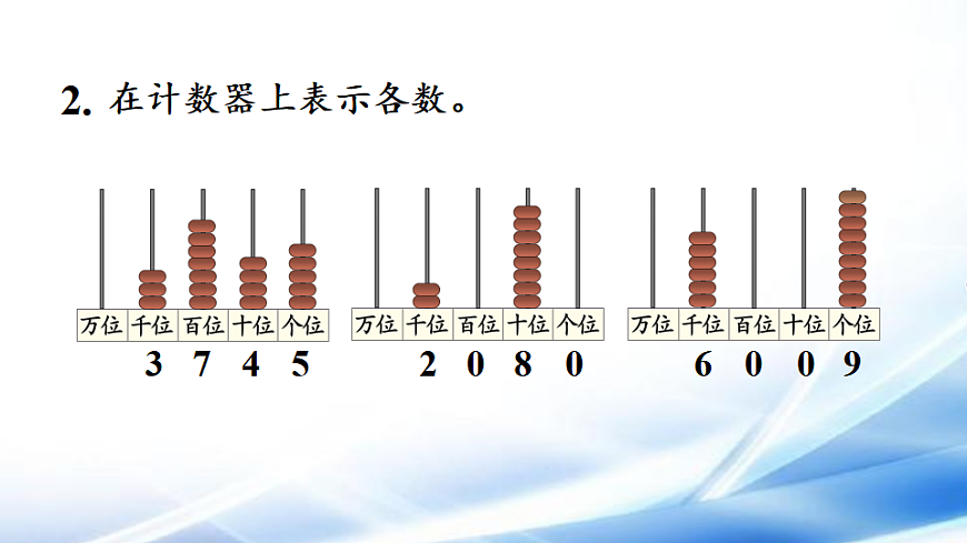 人教版二年级数学下册第3单元第4课时  10000以内数的读法课件第5页