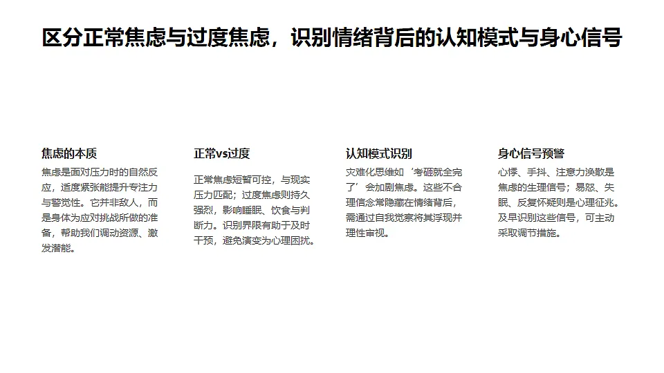 与焦虑言和从容应考——期末心理调适主题班会课件第5页
