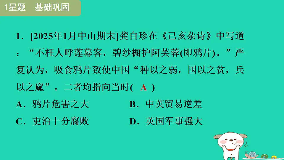 海南省2025八年级历史上册第一单元中国开始沦为半殖民地半封建社会第一课　鸦片战争课件新人教版（含答案）第6页