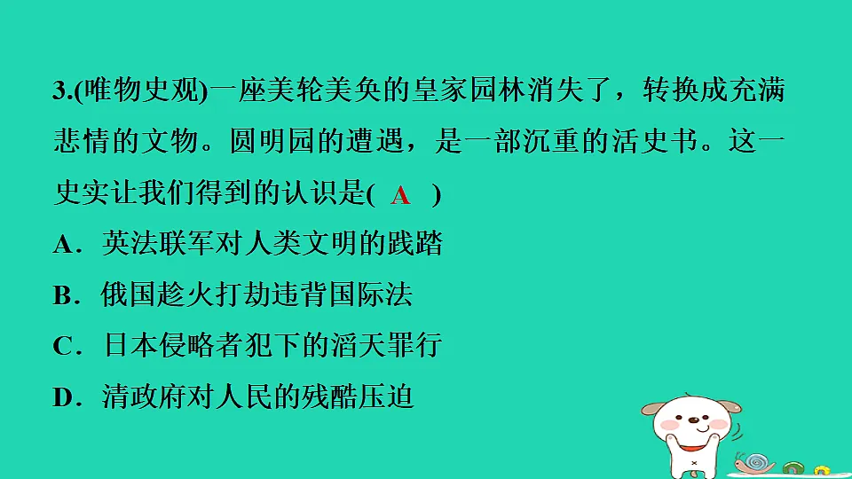 海南省2025八年级历史上册第一单元中国开始沦为半殖民地半封建社会第二课　第二次鸦片战争课件新人教版（含答案）第7页