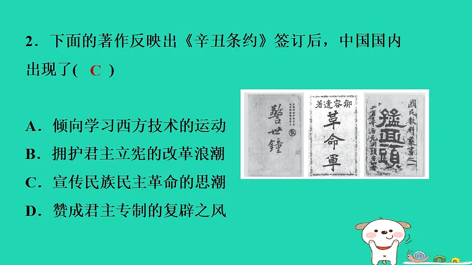 海南省2025八年级历史上册第三单元资产阶级民主革命与中华民国的建立第八课中国同盟会课件新人教版（含答案）第7页