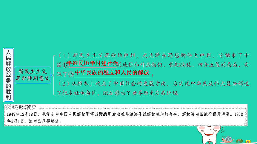 海南省2025八年级历史上册第七单元人民解放战争第二十一课人民解放战争的胜利课件新人教版（含答案）第6页