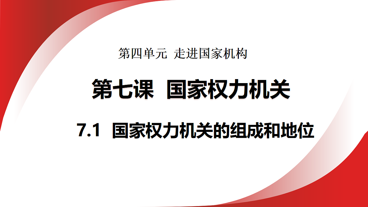 7.1 国家权力机关的组成和地位 课件统编版道德与法治八年级下册第1页