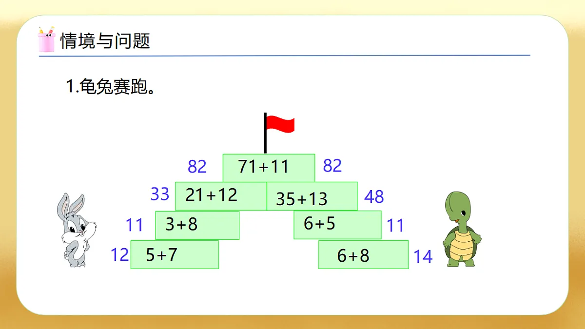 【备课无忧】西师大版数学一年级下册-6.2《两位数加两位数（进位）》（教学课件）第4页