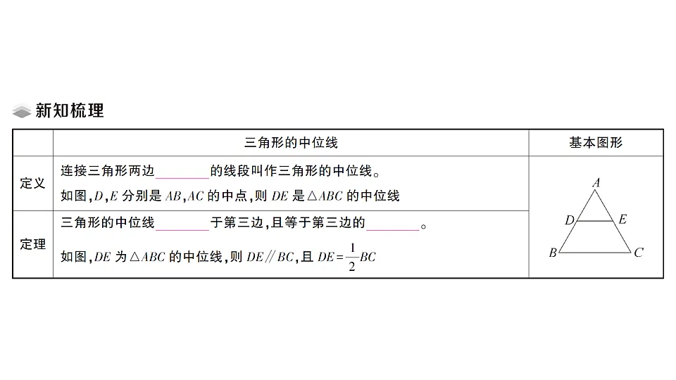 初中数学新北师大版八年级下册第六章3 三角形的中位线课堂作业课件（2026春）（放映显示答案）第2页