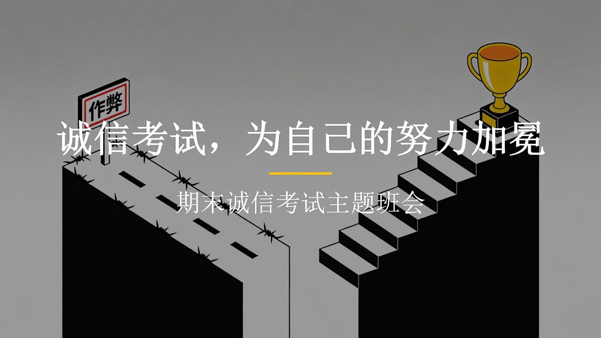 诚信考试，为自己的努力加冕——期末诚信考试主题班会课件第1页