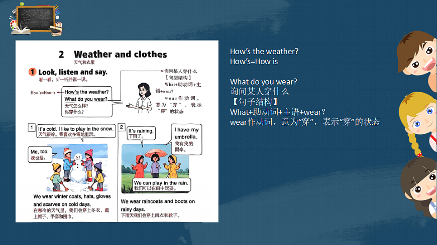 【课件】冀教版（三起）小学英语四年级下册Unit 2 Lesson 2 Weather and Clothes第7页