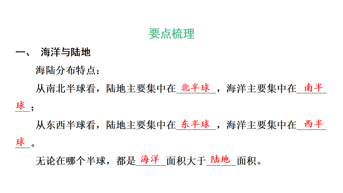 第一节 世界的海陆分布第三章 地球的面貌 导学课件湘教版（2024）地理七年级上册第2页