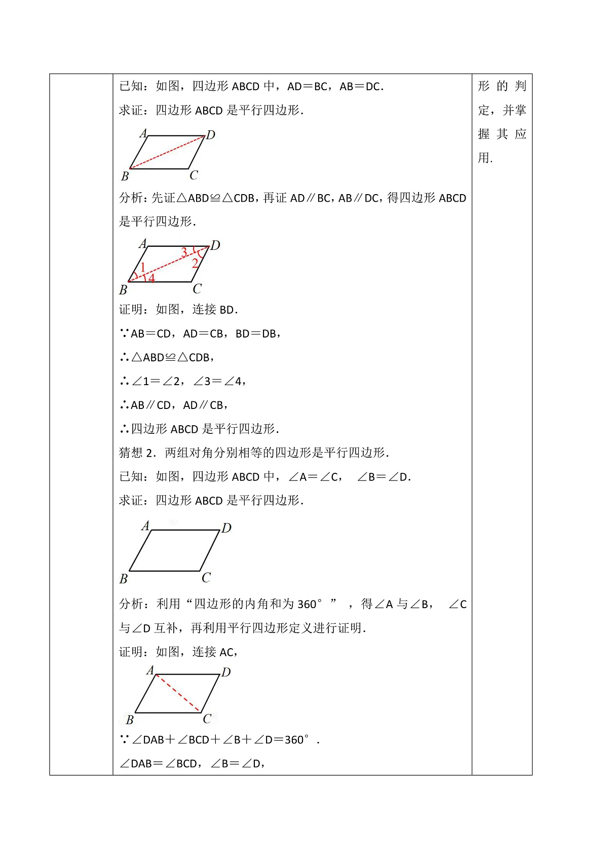 21.2.2.1 平行四边形的判定（1） 教学设计第2页