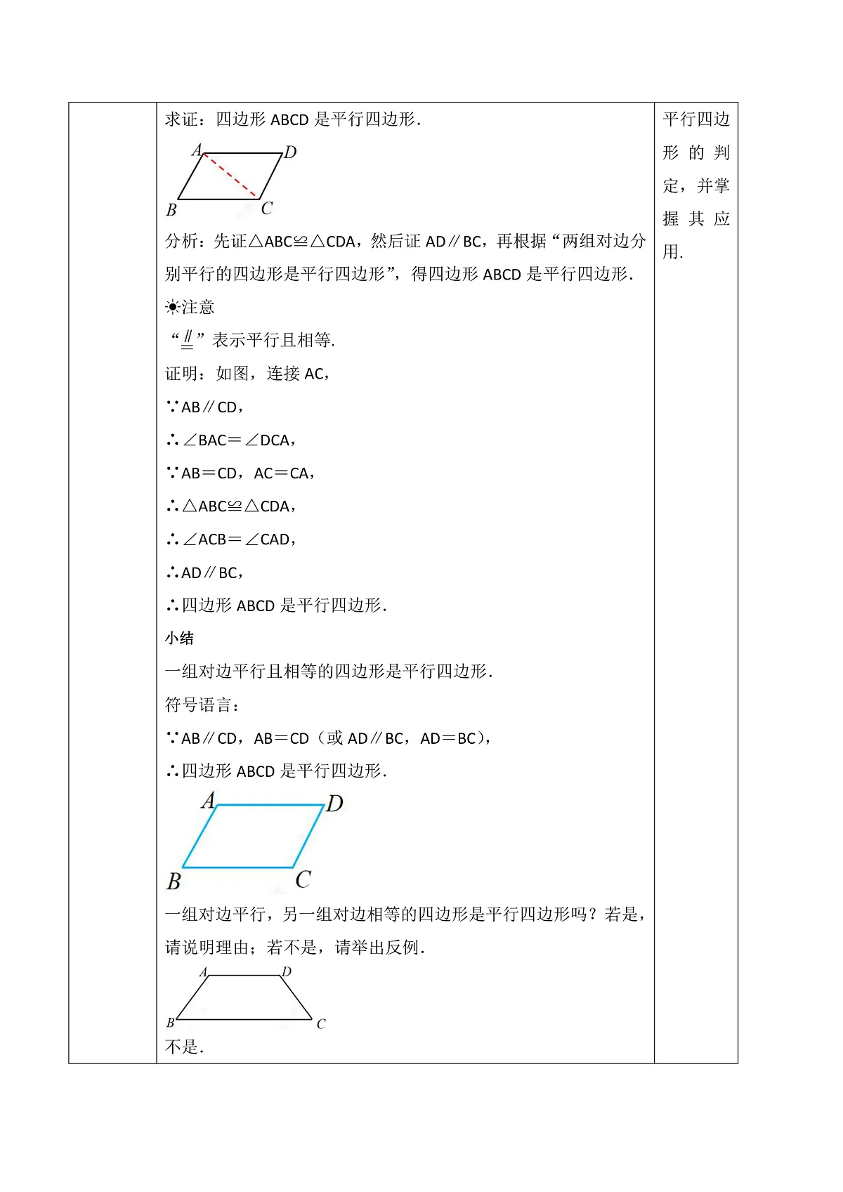 21.2.2.2 平行四边形的判定（2） 教学设计第2页