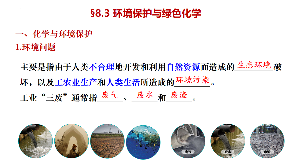 2025-2026学年高一下学期化学人教版（2019）必修第二册课件课件8.3环境保护与绿色化学第5页