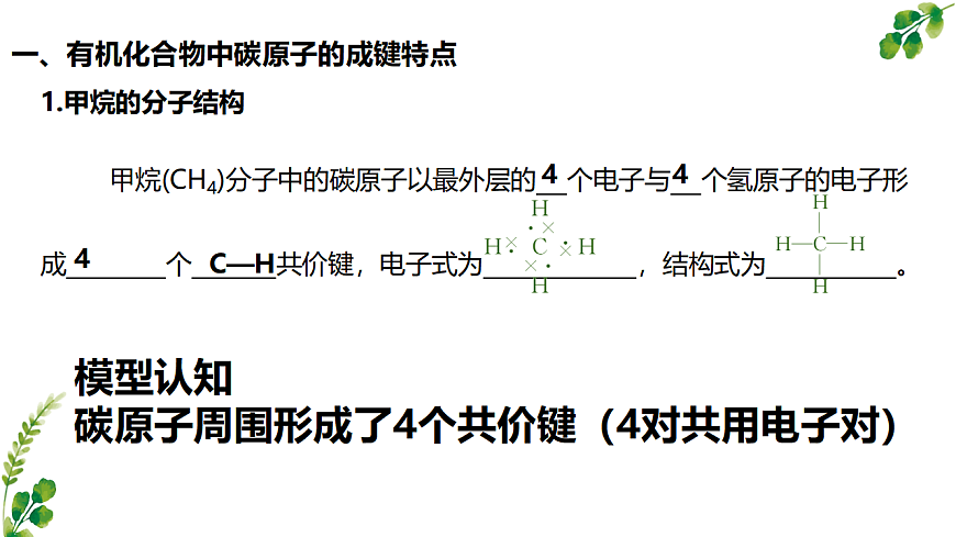 2025-2026学年高一下学期化学人教版必修第二册课件 7.1.3认识有机物的结构第一课时第6页