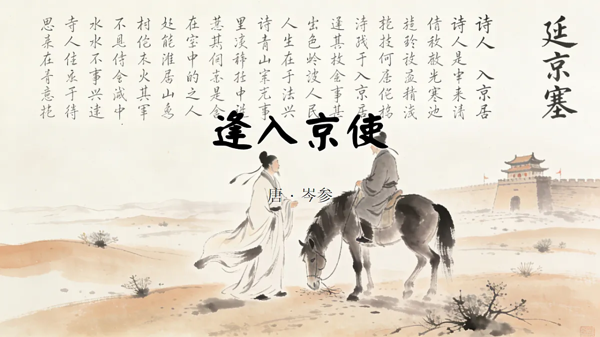 第三单元课外古诗词诵读《逢入京使》教学课件2025-2026学年统编版语文七年级下册第1页