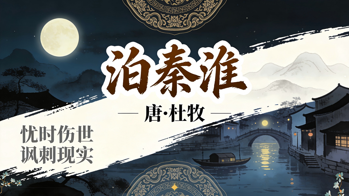 第六单元课外古诗词诵读《泊秦淮》教学课件 2024-2025学年统编版语文七年级下册第六单元第1页