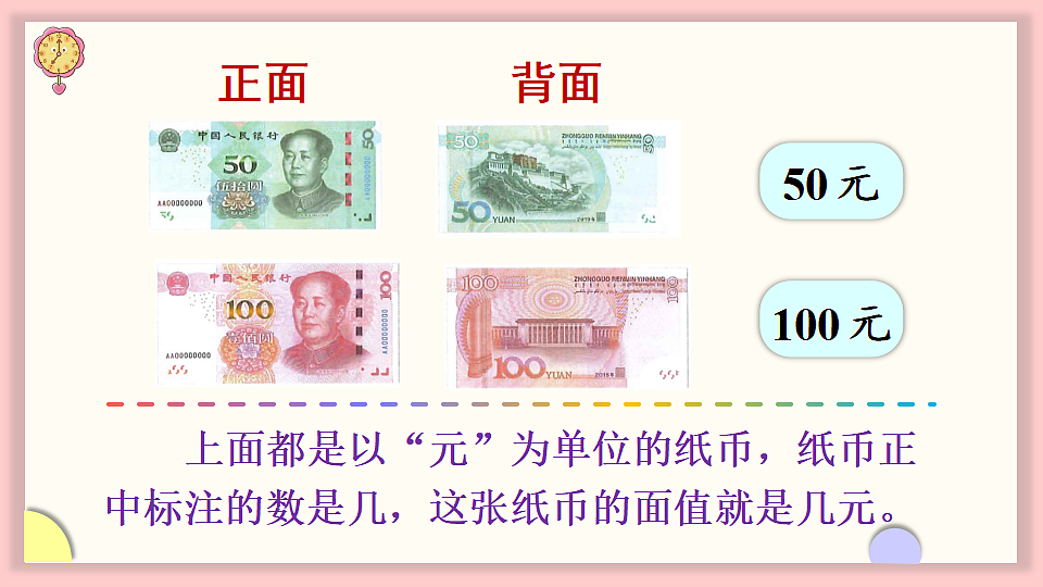 人教版一年级数学下册课件 欢乐购物街 第1课时 认识人民币第7页