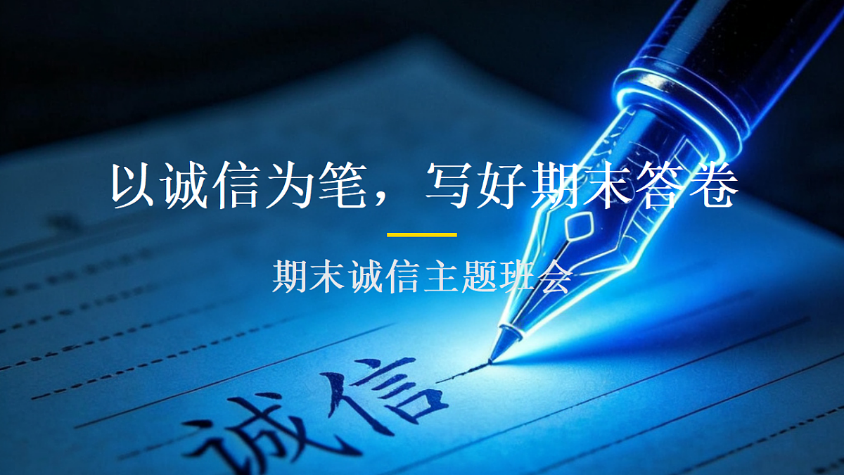 以诚信为笔，写好期末答卷 课件--2025-2026学年高二上学期期末诚信主题班会第1页