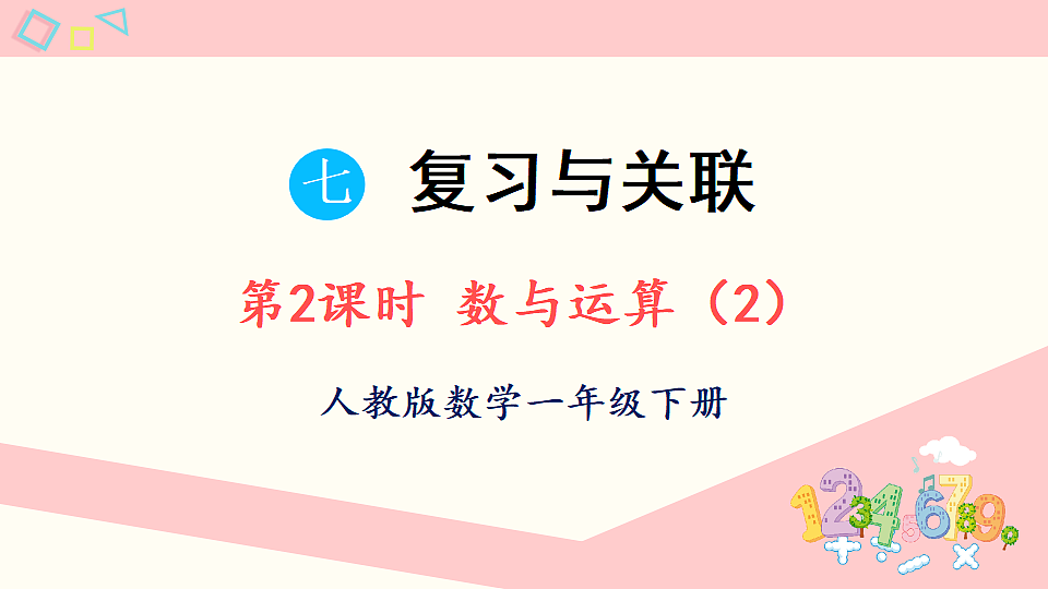 人教版一年级数学下册课件 七 复习与关联 第2课时 数与运算（2）第1页