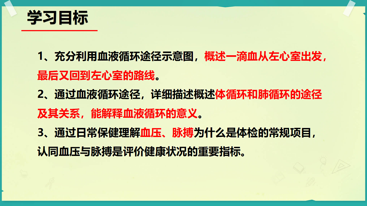 初中 生物 济南版（2024） 八年级上册5.3.3 血液循环是物质运输的途径 课件第3页
