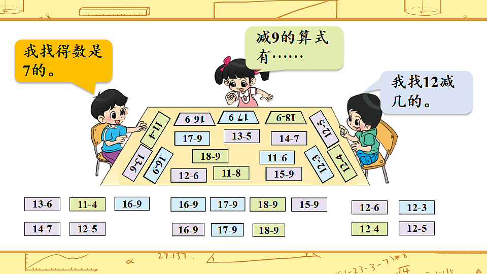 北师大版一年级数学下册课件《三 20以内数与减法 第8课时 做个减法表》第3页