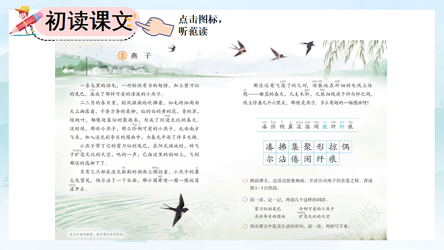 【核心素养】部编版小学语文三年级下册  2燕子 课件第3页
