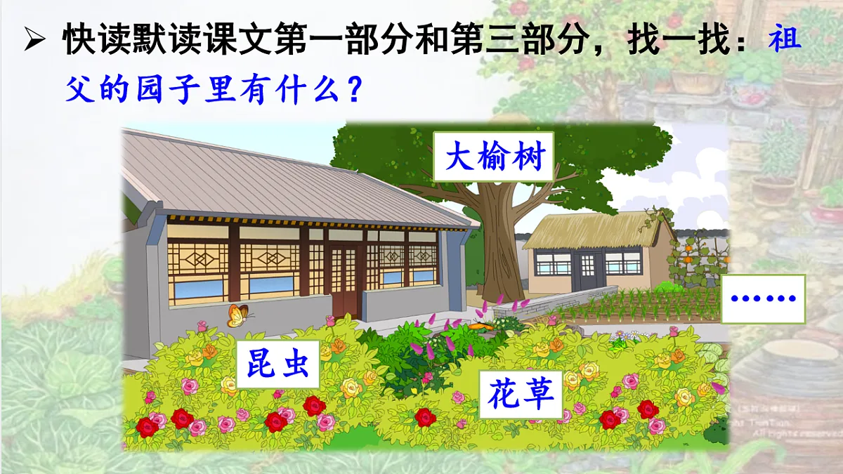 部编版小学语文五年级下册第一单元第2课《祖父的园子》第二课时第3页