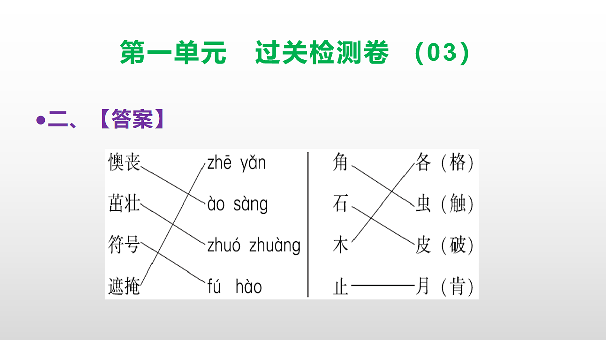 （新）部编版二年级语文下册第一单元过关检测卷（03）PPT（参考答案课件）第3页