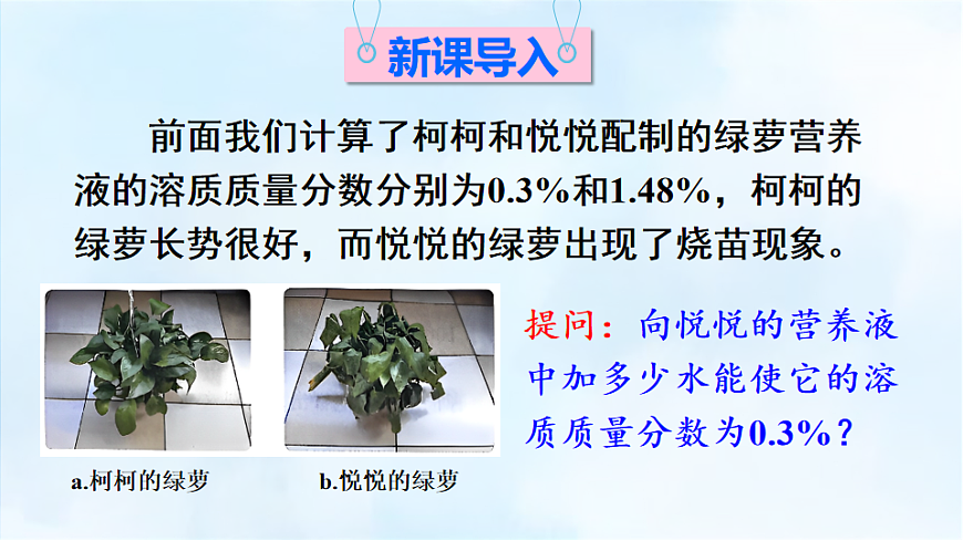 科粤版九年级化学下册教学课件《7.3 溶液浓稀的表示 第3课时 有关溶液稀释的计算》第2页