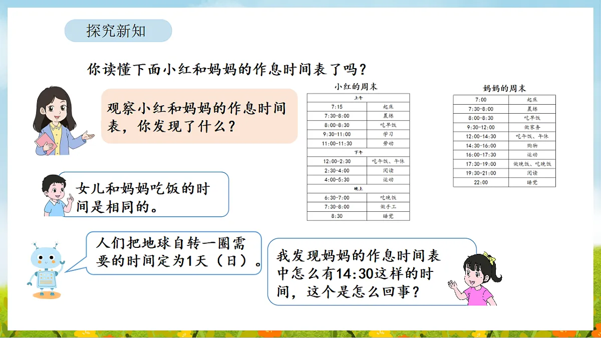 2026年人教版数学三年级下册 年、月、日的秘密 活动二 作息时间表中的秘密（课件）第8页