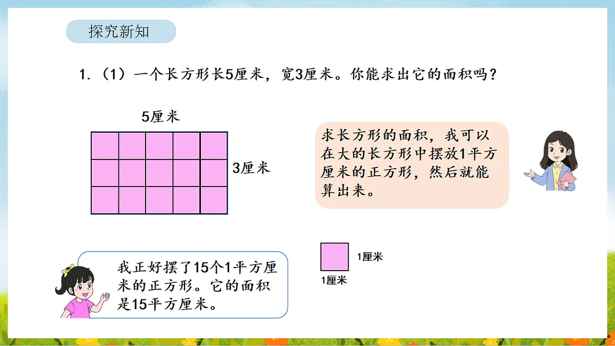 2026年人教版数学三年级下册 4.3 正方形和长方形的面积（1）（课件）第7页