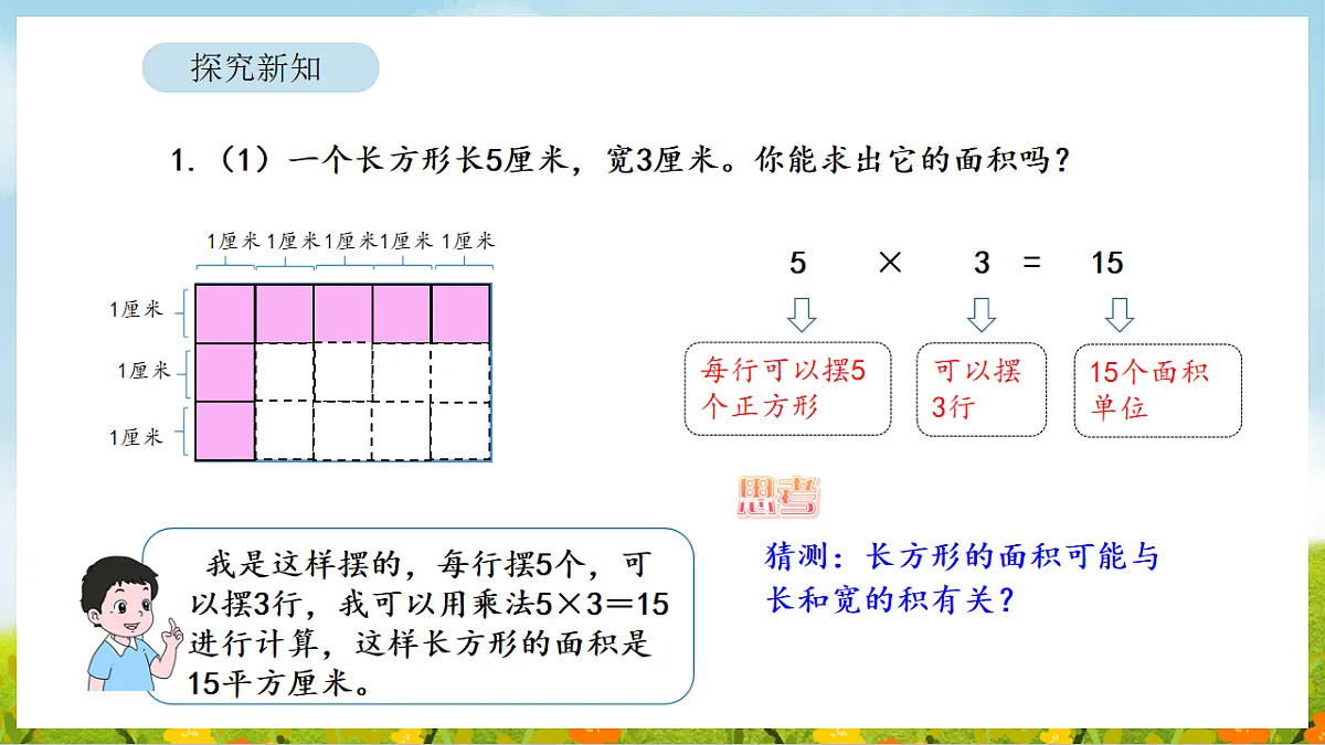 2026年人教版数学三年级下册 4.3 正方形和长方形的面积（1）（课件）第8页